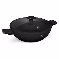 BERLINGERHAUS Poêle WOK avec surface en titane et couvercle 30 cm Noir mat Collection BH-8182