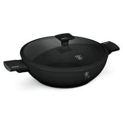 BERLINGERHAUS Poêle WOK avec surface en titane et couvercle 30 cm Noir mat Collection BH-8182