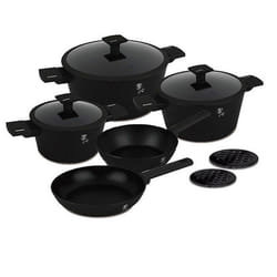 BERLINGERHAUS Batterie de cuisine revêtue de titane 10 pièces Collection Noir Mat BH-8197