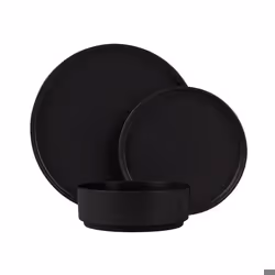 BERLINGERHAUS Set dassiettes plates 18 pièces Noir mat Collection BH-10009