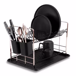 Égouttoir pour vaisselle - BERLINGER HAUS - BLACK ROSE - Métal - Design moderne - Accessoires or rose