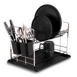 Égouttoir pour vaisselle - BERLINGER HAUS - BLACK ROSE - Métal - Design moderne - Accessoires or rose