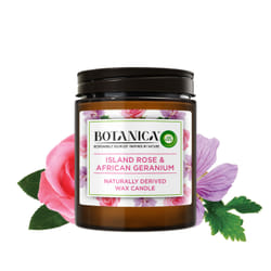 Botanica Island Rose & African Geranium bougie en cire Cylindre Géranium, Rose Multicolore 1 pièce(s)