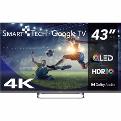 Smart Tech TV QLED 4K UHD 43 (109 cm) 43QG02V Google TV- 4xHDMI - 2xUSB - Dolby Vision - Dolby Atmos