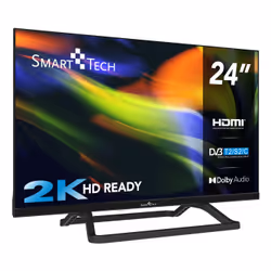 Smart-Tech 24HN01V3CA, 61 cm (24"), 1366 x 768 pixels, HD, DLED, DVB-C, DVB-S, DVB-S2, DVB-T, DVB-T2, Noir