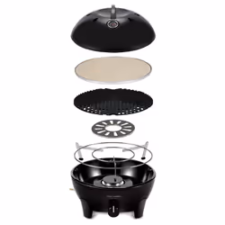 Élégant BBQ de table, ultra compact Bac de récupération des graisses émaillé amovible pour un nettoyage facile Allumage piezo ...