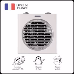 Mellerware - Radiateur electrique Homy! 2000W  Chauffage électrique à basse consommation  Anti-basculement  20 m2  Blanc