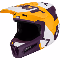 Leatt 2.5 Tricolor Casque de motocross, pourpre-jaune, taille S