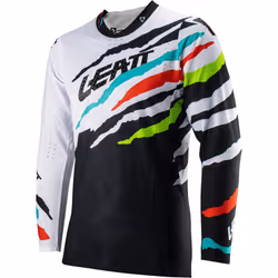 Leatt 5.5 UltraWeld Tiger Maillot de motocross, noir-blanc-rouge-bleu, taille S pour Hommes