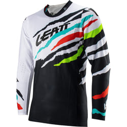 Leatt 5.5 UltraWeld Tiger Maillot de motocross, noir-blanc-rouge-bleu, taille S pour Hommes