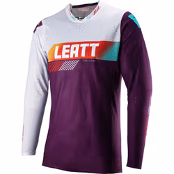 Leatt 5.5 Ultraweld Contrast Maillot de motocross, blanc-pourpre, taille 2XL pour Hommes