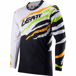 Leatt 5.5 UltraWeld Tiger Maillot de motocross, noir-blanc-vert, taille 2XL pour Hommes