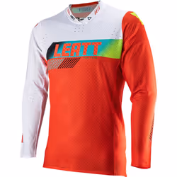Leatt 5.5 Ultraweld Contrast Maillot de motocross, blanc-rouge, taille L pour Hommes