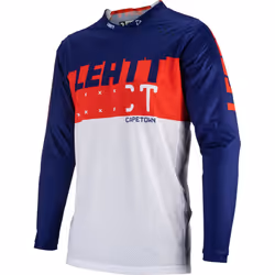 Leatt 4.5 Lite Maillot de motocross, blanc-rouge-bleu, taille S pour Hommes