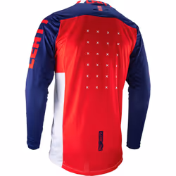 Leatt 4.5 Lite Maillot de motocross, blanc-rouge-bleu, taille L pour Hommes