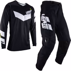 Leatt 3.5 Ride 2023 Maillot de motocross et ensemble de pantalons, noir-blanc, taille S pour Hommes