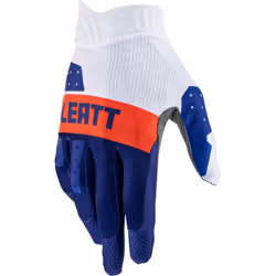 Leatt 1.5 GripR Gants de motocross, blanc-rouge-bleu, taille L pour Hommes