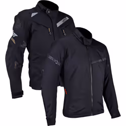 Leatt ADV DriTour 7.5 veste textile de moto imperméable, noir-gris, taille L pour Hommes