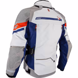 Leatt ADV DriTour 7.5 veste textile de moto imperméable, gris-rouge-bleu, taille L pour Hommes
