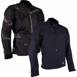 Leatt ADV FlowTour 7.5 veste textile de moto imperméable, noir-gris, taille S pour Hommes