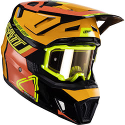 Leatt 7.5 V24 Casque de motocross avec lunettes, noir-orange, taille L pour Hommes