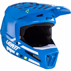 Leatt 2.5 V24 Cyan Casque de motocross, blanc-turquoise-bleu, taille L pour Hommes