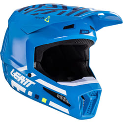 Leatt 2.5 V24 Cyan Casque de motocross, blanc-turquoise-bleu, taille XL pour Hommes