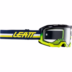 Leatt Velocity 4.5 Stripes 2024 Lunettes de motocross, blanc-bleu-jaune-multicolore pour Hommes