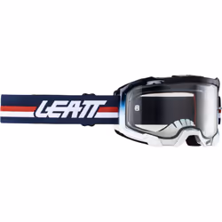 Leatt Velocity 4.5 Stripes 2024 Lunettes de motocross, blanc-rouge-bleu pour Hommes