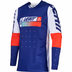 Leatt 4.5 Lite 2024 Maillot de motocross, blanc-rouge-bleu, taille XL pour Hommes