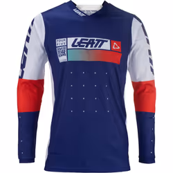Leatt 4.5 Lite 2024 Maillot de motocross, blanc-rouge-bleu, taille XL pour Hommes