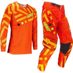 Leatt 3.5 Ride Pattern 2024 Ensemble maillot et pantalon de motocross, orange, taille L pour Hommes