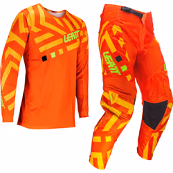 Leatt 3.5 Ride Pattern 2024 Ensemble maillot et pantalon de motocross, orange, taille XL pour Hommes