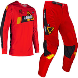 Leatt 3.5 Ride 2024 Ensemble maillot et pantalon de motocross, noir-rouge, taille XS pour Hommes