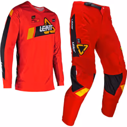 Leatt 3.5 Ride 2024 Ensemble maillot et pantalon de motocross, noir-rouge, taille XS pour Hommes