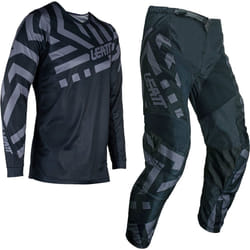Leatt 3.5 Ride Pattern 2024 Ensemble maillot et pantalon de motocross, noir-gris, taille M pour Hommes
