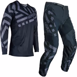 Leatt 3.5 Ride Pattern 2024 Ensemble maillot et pantalon de motocross, noir-gris, taille L pour Hommes