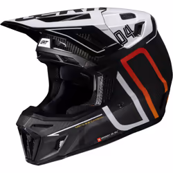 Leatt 9.5 Carbon Casque de motocross 2025 avec lunettes, blanc-charbon, taille S pour Hommes