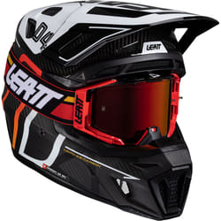 Leatt 9.5 Carbon Casque de motocross 2025 avec lunettes, blanc-charbon, taille 2XL pour Hommes