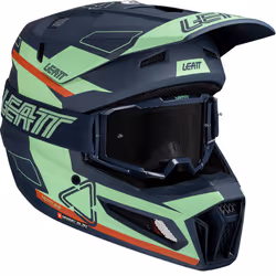 Leatt 3.5 Angled Casque de motocross avec lunettes, rouge-vert-bleu, taille L pour Hommes