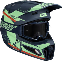 Leatt 3.5 Angled Casque de motocross avec lunettes, rouge-vert-bleu, taille L pour Hommes
