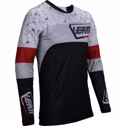 Leatt 4.5 Enduro Patch 2025 Maillot de motocross, noir-gris-rouge, taille L pour Hommes
