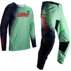 Leatt 3.5 Ride Kit Fade 2025 Ensemble maillot et pantalon de motocross, vert-bleu, taille L pour Hommes