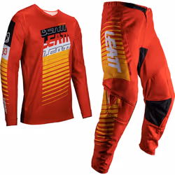 Leatt 3.5 Ride Kit Stripes 2025 Ensemble maillot et pantalon de motocross, rouge, taille M pour Hommes