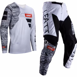 Leatt 3.5 Ride Kit Mosaic 2025 Ensemble maillot et pantalon de motocross, noir-blanc-rouge, taille L pour Hommes