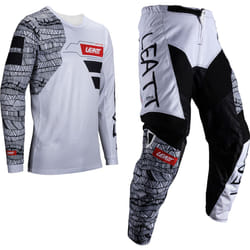 Leatt 3.5 Ride Kit Mosaic 2025 Ensemble maillot et pantalon de motocross, noir-blanc-rouge, taille L pour Hommes