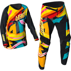 Leatt 3.5 Ride Kit Carnival 2025 Mini/Junior Ensemble maillot et pantalon de motocross, noir-multicolore, taille S