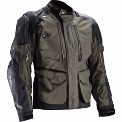 Leatt ADV Multitour 5.5 Veste textile de moto imperméable, noir-vert, taille M pour Hommes