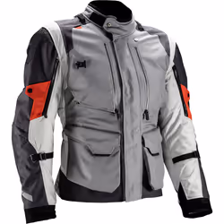 Leatt ADV Multitour 5.5 Veste textile de moto imperméable, gris-rouge, taille 3XL pour Hommes