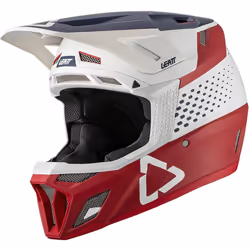 Leatt MTB 8.0 Composite Casque de descente, blanc-rouge-bleu, taille M pour Hommes